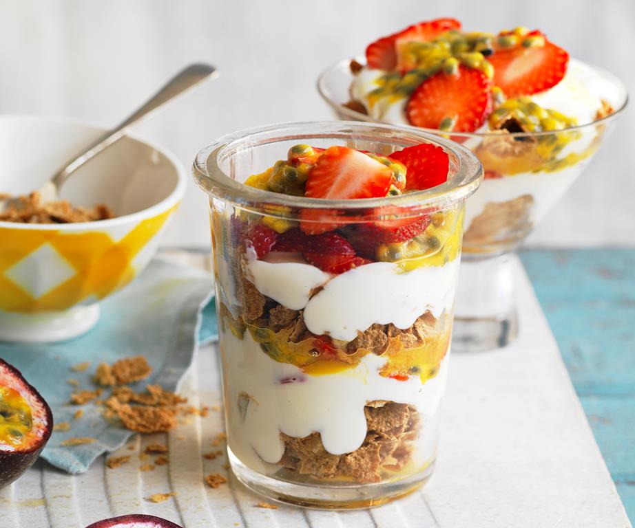 Women's Weekly Strawberry and passionfruit breakfast trifle
