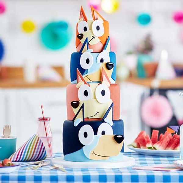 Bluey Inspired Cake Topper Joyeux anniversaire Décorations de gâteaux Bluey  et Bingo Blue Dog Themed for Kids Boy Girl Bday Party Supplies