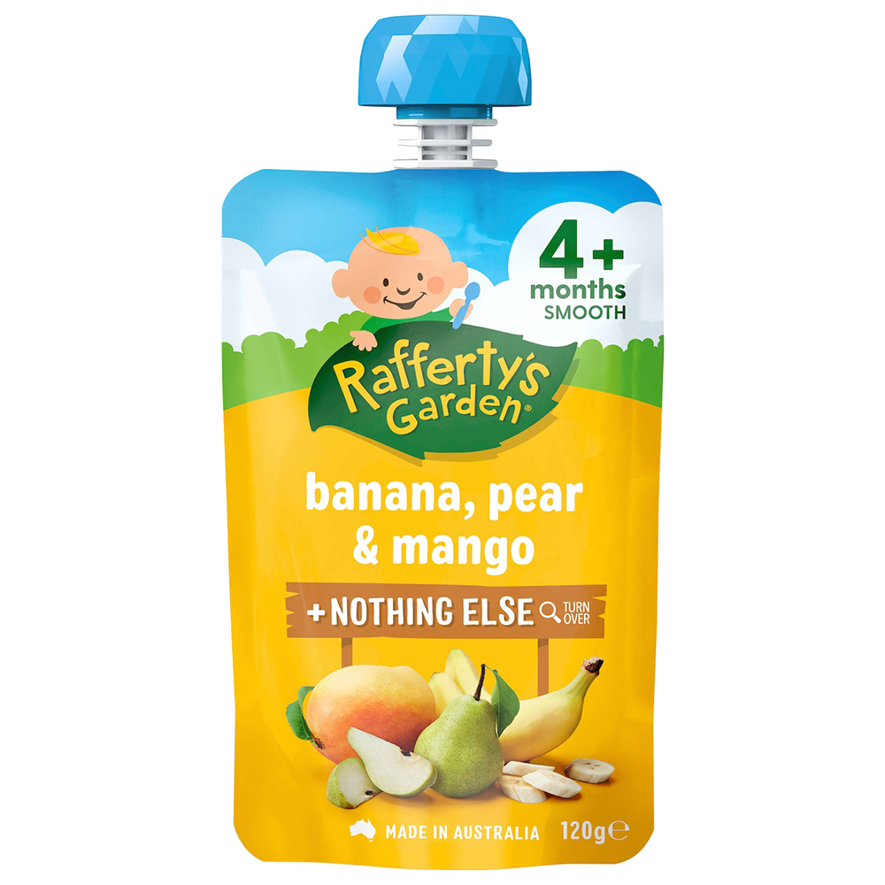 Rafferty's Garden Banana, Pear & Mango 4m+ product shot