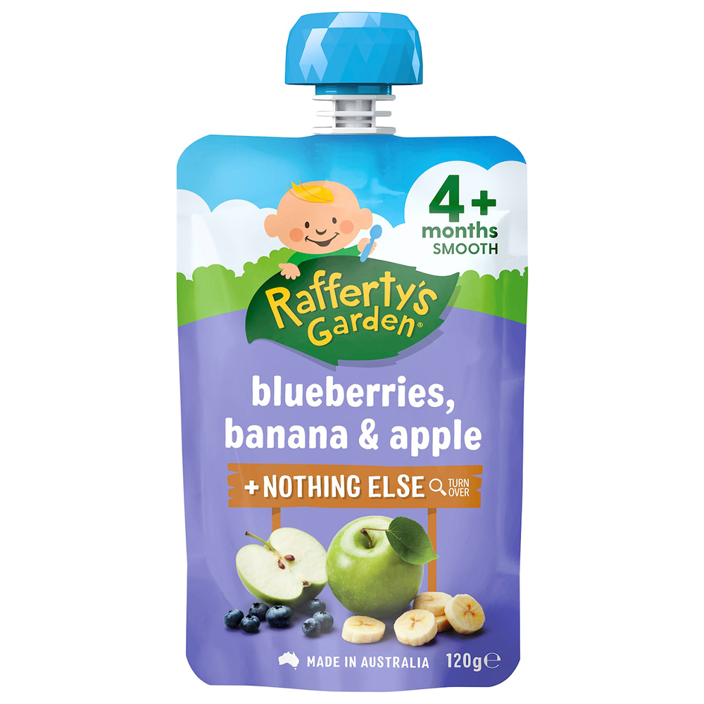 Rafferty's Garden Blueberries, Banana & Apple 4m+ product shot