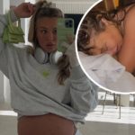 Tammy Hembrow shares powerful birth photos as she welcomes her third child, a sweet baby girl