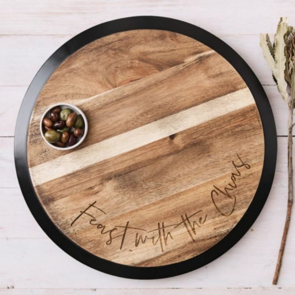 LARGE PERSONALISED 'FEAST WITH' LAZY SUSAN on Hard to Find
