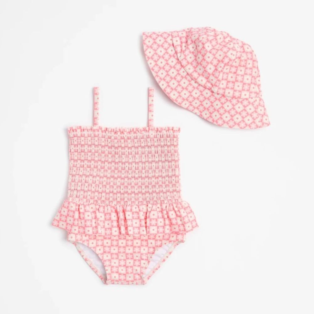 Baby Swimsuit with Hat Set 2 Piece