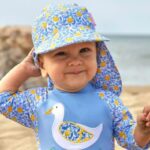 JoJo Maman Bébé Blue Lemon UPF 50 1-Piece Sun Protection Suit