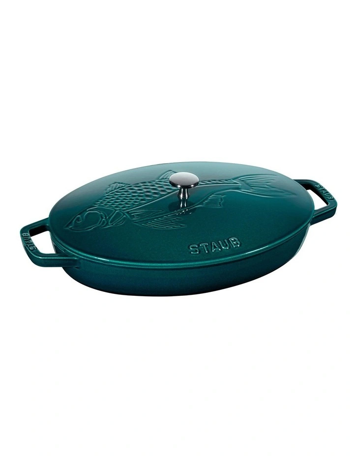 Staub 32cm Fish Oval Dish Sea Blue/Green