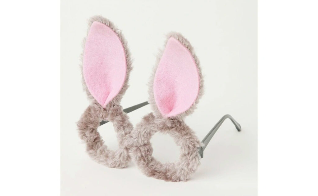 Myer Giftorium Plush Bunny Glasses 14cm in Grey product shot