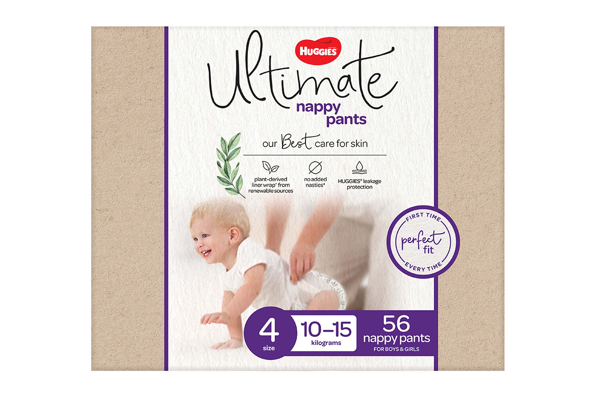 Huggies Ultimate Nappy Pants for Boys & Girls Size 4 (10-15kg) 56 Pack