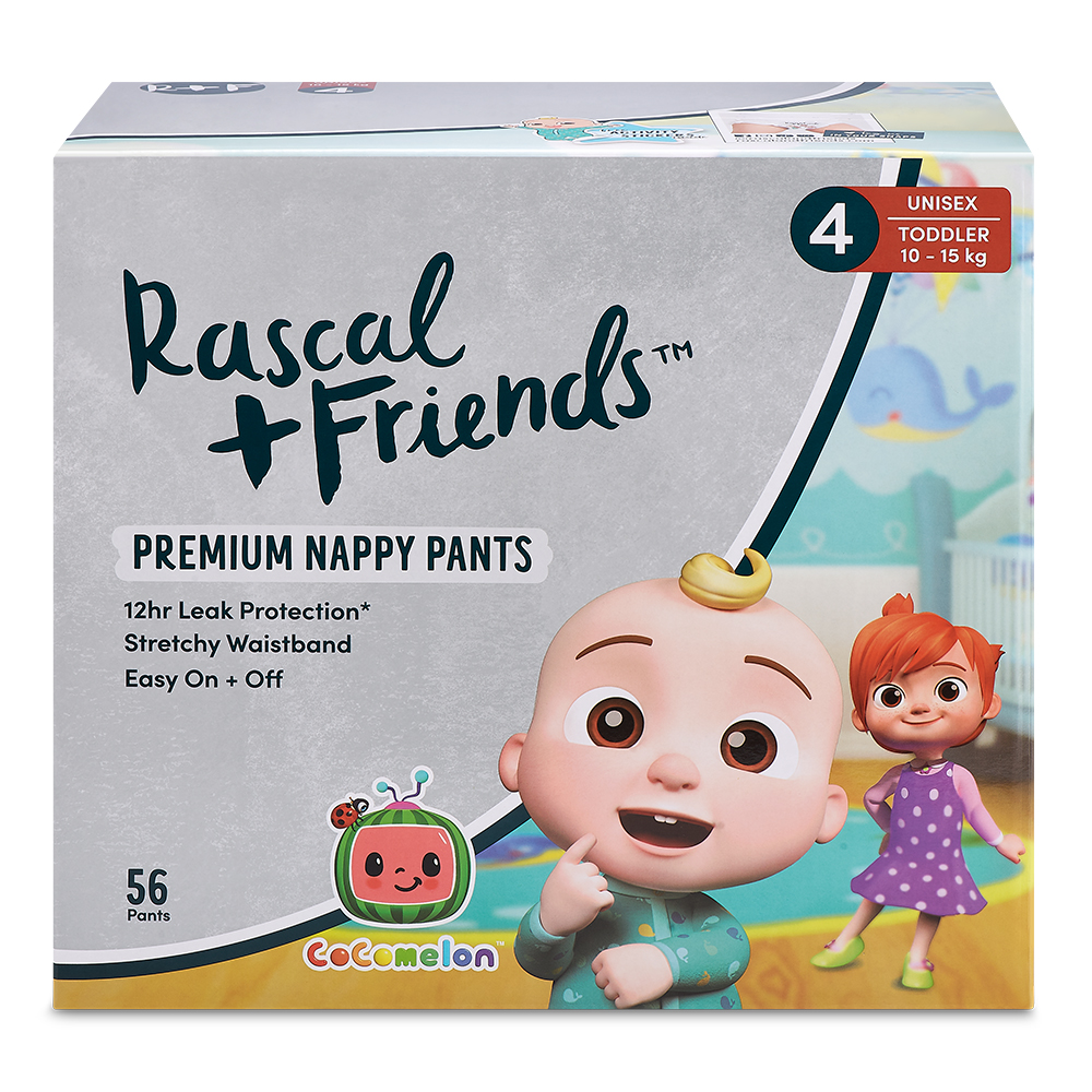 Rascal & Friends Cocomelon Premium Nappy Pants Size 4 32S - Tesco Groceries