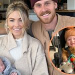 Sam Frost with Jordie Hansen and their son Ted