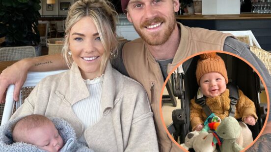 Sam Frost with Jordie Hansen and their son Ted