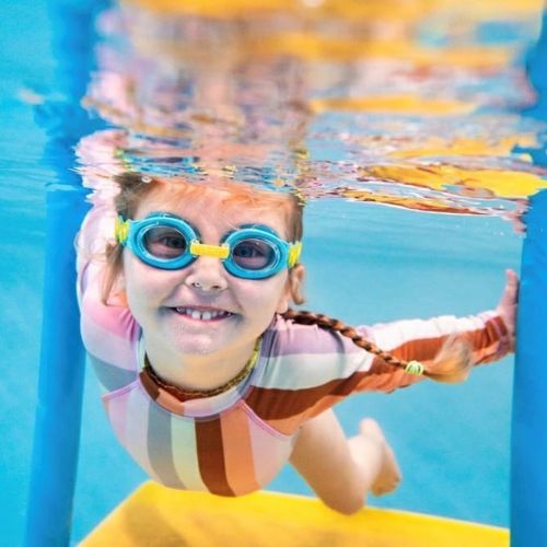 Girl swimming lesson