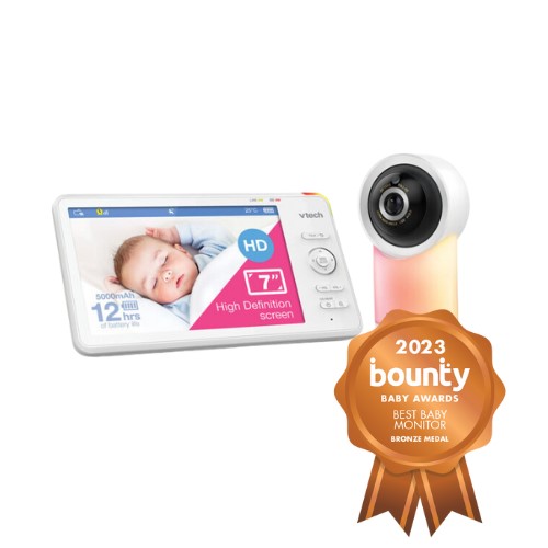 VTech BM7750HD 7" HD full coloru pan and tilr video monitor with a BRONZE Bounty Baby Awards rosette