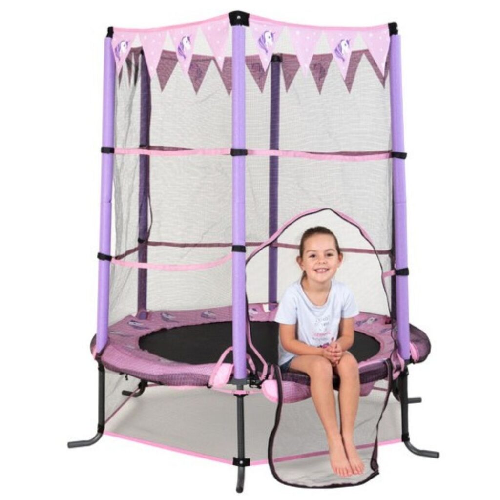 4.5ft Purple Unicorn Safety Trampoline