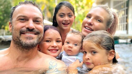 Brian Austin Green and Sharna Burgess with four of their kids