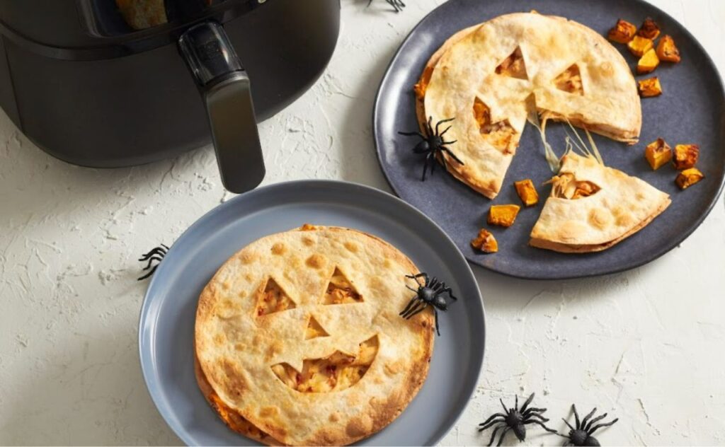 •	Airfryer Jack O Lantern Quesadilla 