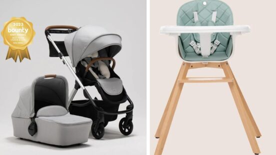 Milly & Coup pram and bassinet, and Babybee Noa highchair