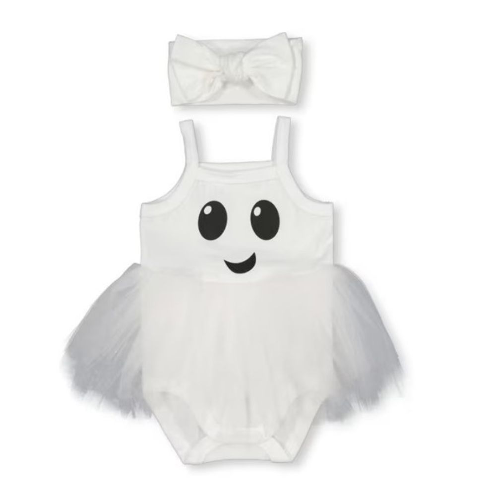 Halloween costume: Baby ghost dress and headband outfit