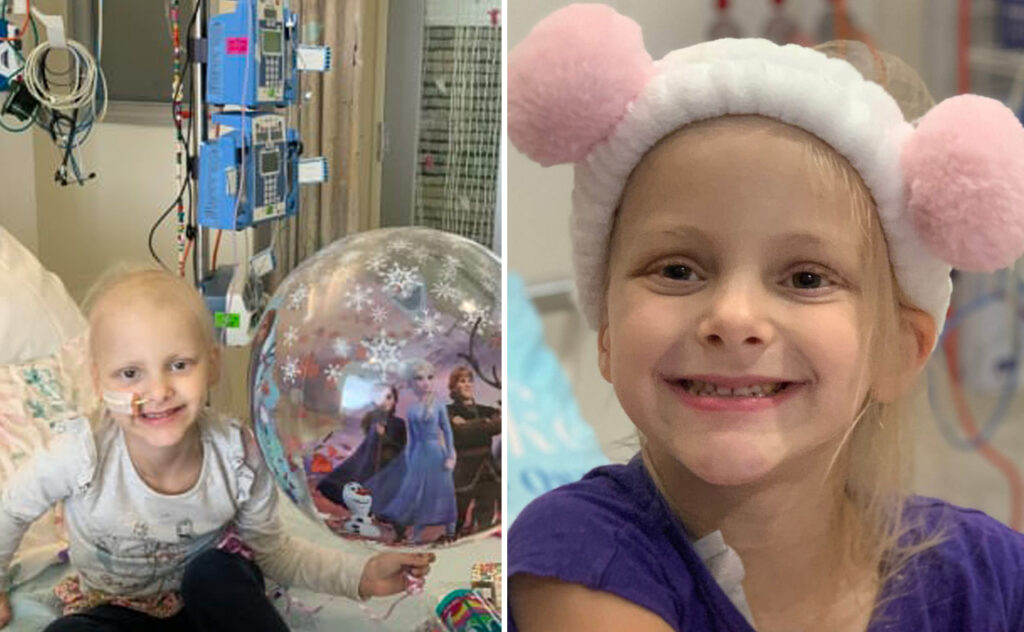 5yo cancer patient Lucy in hospital.