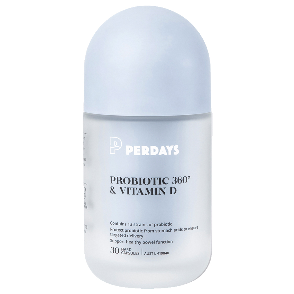 Product shot of Perdays Probiotic 360 & Vitamin D