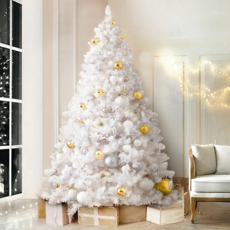 Jingle Jollys Christmas Tree 2.1M Xmas Trees Decorations White 1000 Tips
