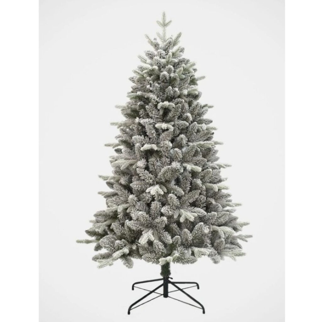 Myer Arrow Pine Flocked 180cm Christmas Tree 831 tips in Green/White