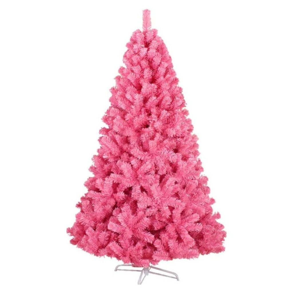 Pink Christmas Tree 1.5M/5ft Color Xmas Tree 2940 PVC Tips Christmas Ornament Metal Frame Deco Gift