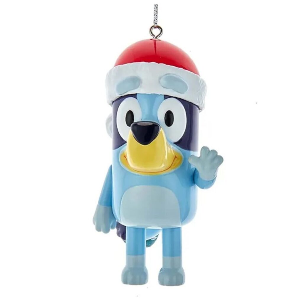 Bluey with Santa Hat Blow Mold Ornament 8cm Multicolor