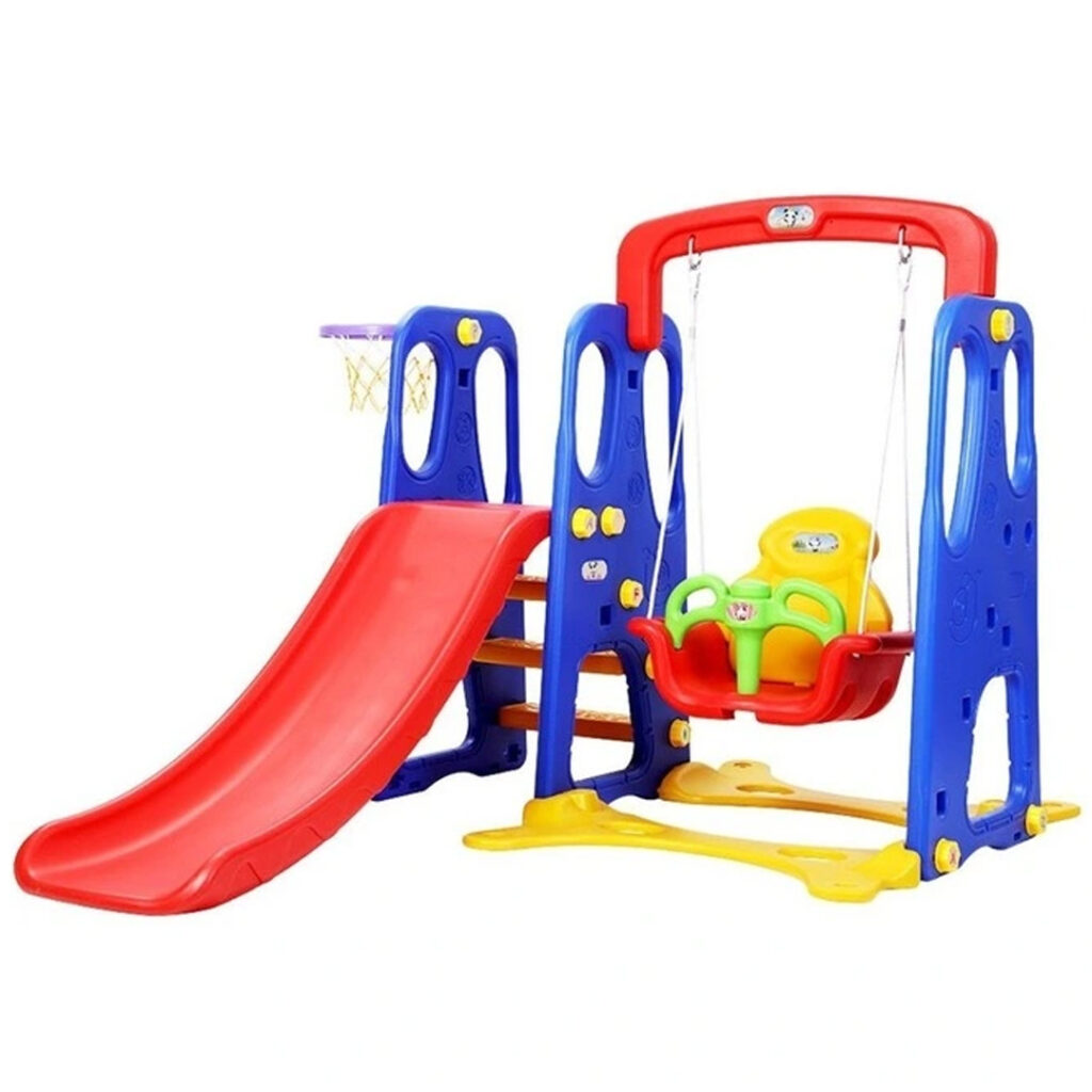 black friday sales - Keezi Slide Swing Basketball Hoop Outdoor Indoor Playground Play slides