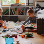 Untidy House, children are playing in messy room