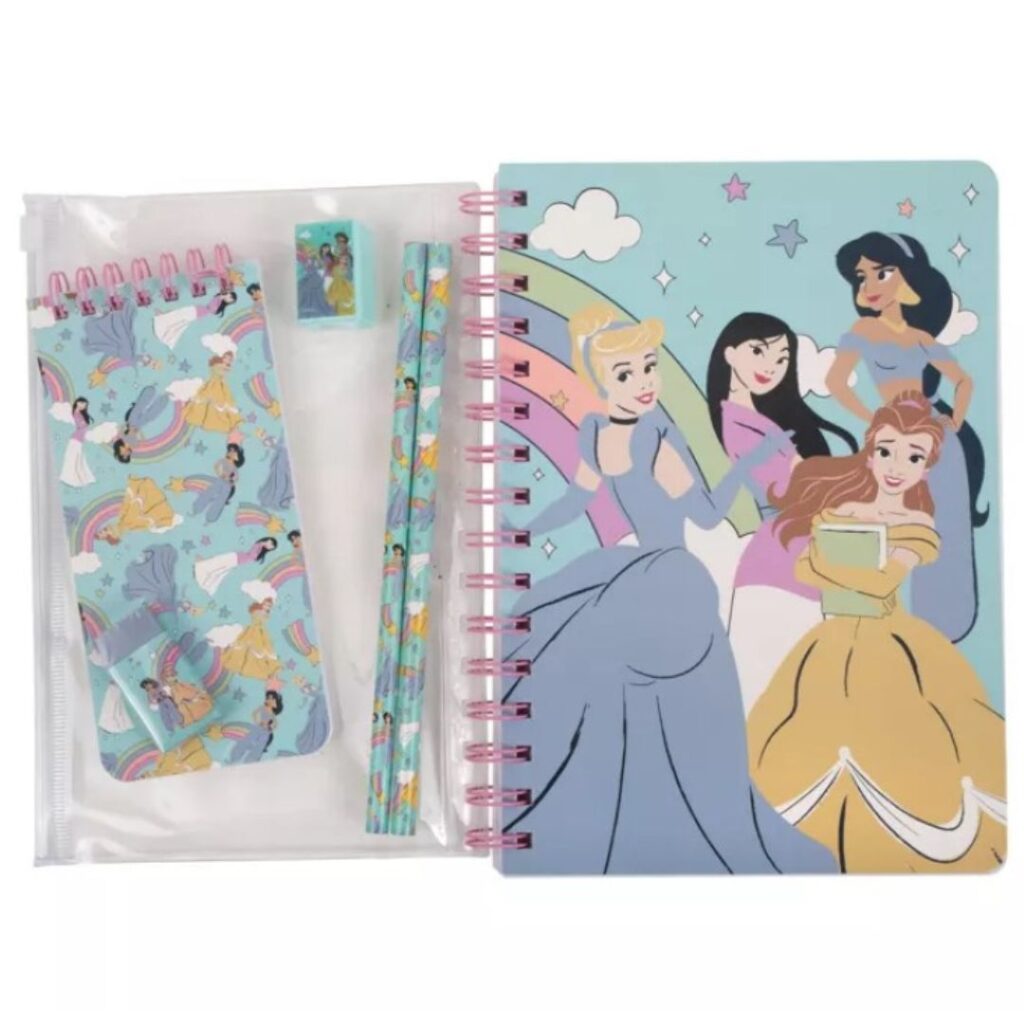 Disney Princesses A5 Double Wiro Notebook with Stationery Pack