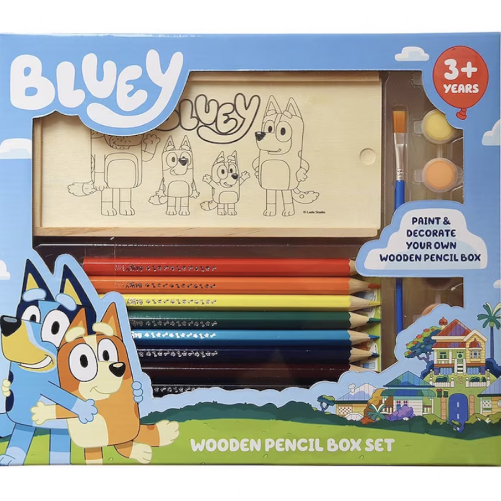 Bluey Wooden Pencil Box Set