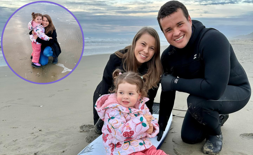 Grace, Bindi and Chandler Powell at the beach