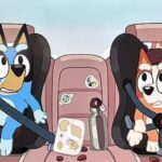 Bluey car backseat