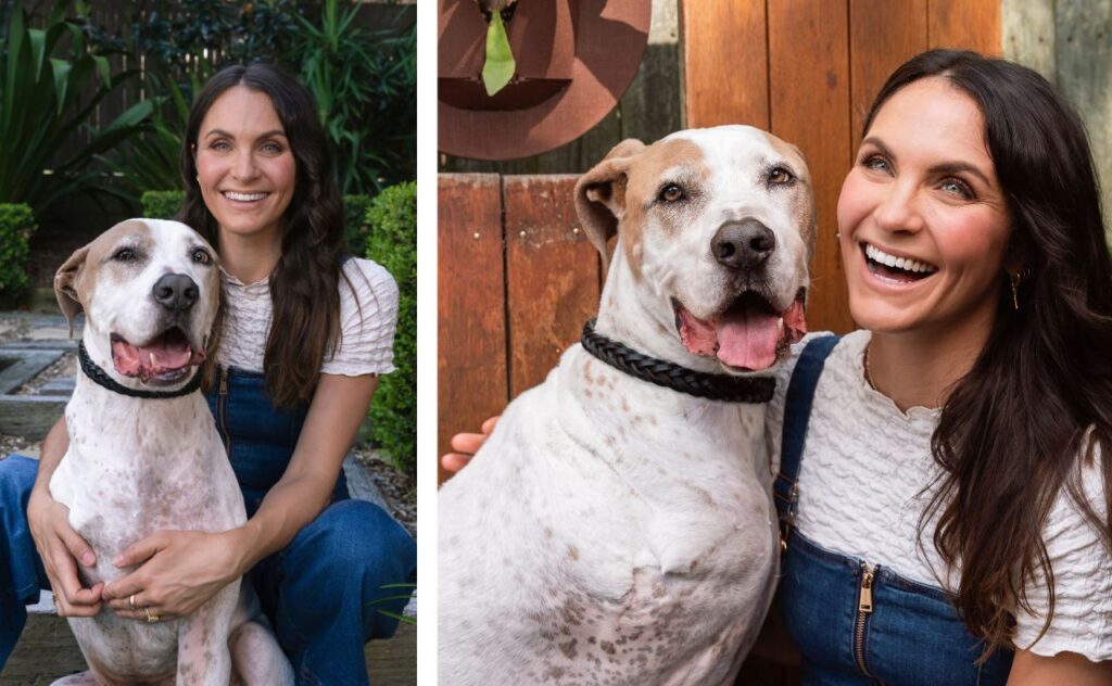 Laura with her dog Buster.