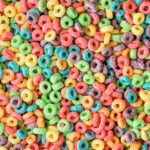 Cereal background. Colorful breakfast food