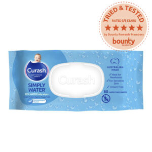 Product shot of Curash Simply Water Baby Wipes 80 pack