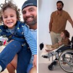 Jules Robinson and Cam Merchant son broken leg