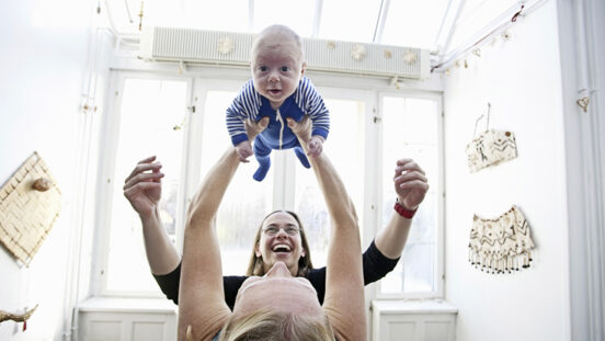 Young Scandinavian family with baby boy