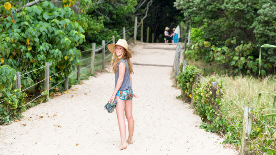 Teenage girls explore the beaches of the Sunshine Coast, Australian.