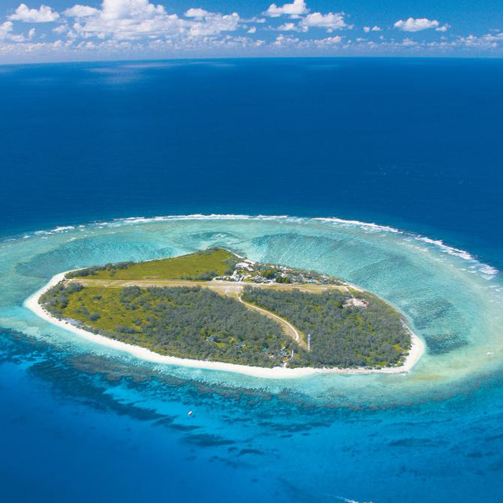 Drone image of Lady Elliot Island