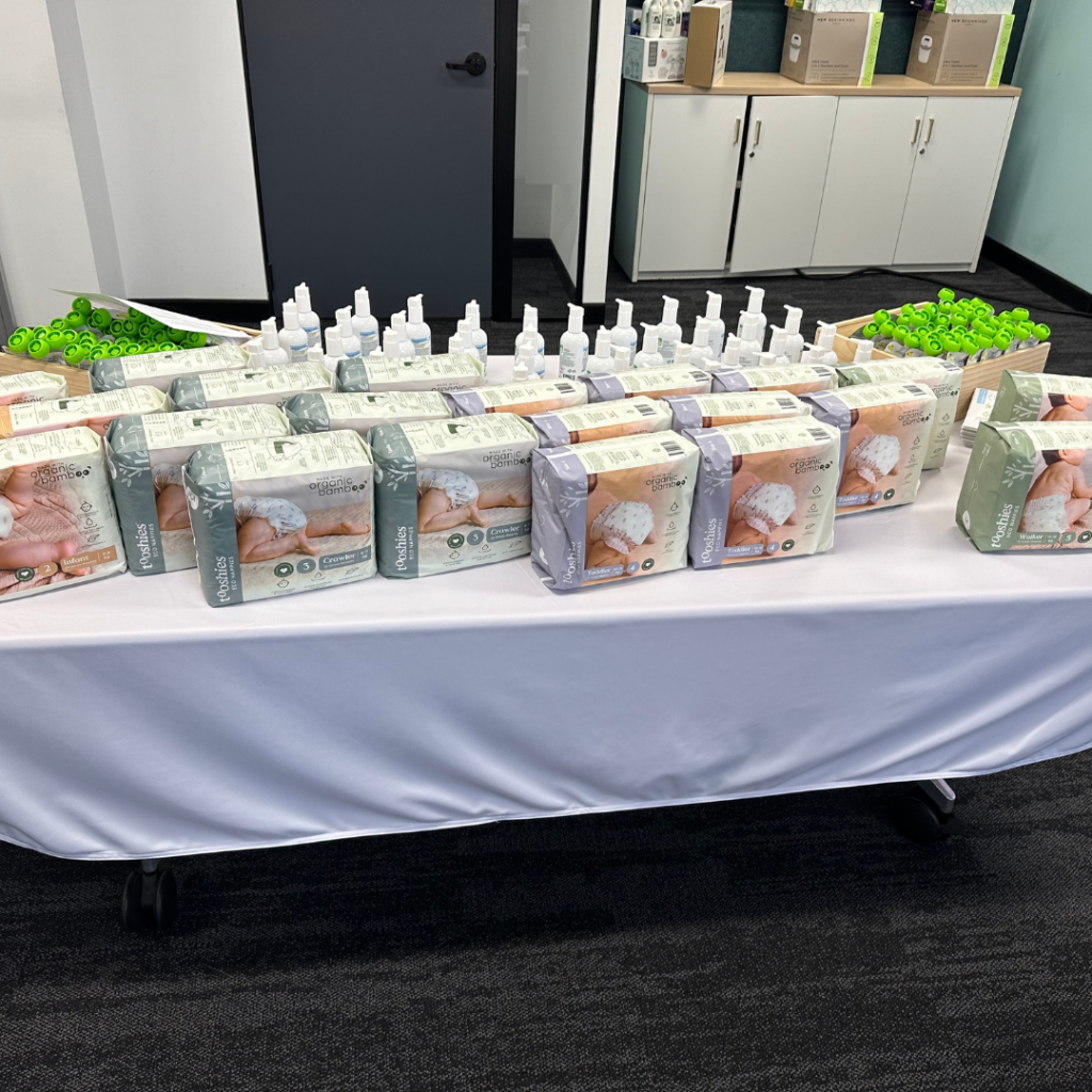 Tooshies products on show at the Bounty Baby Awards Marketplace event 2024