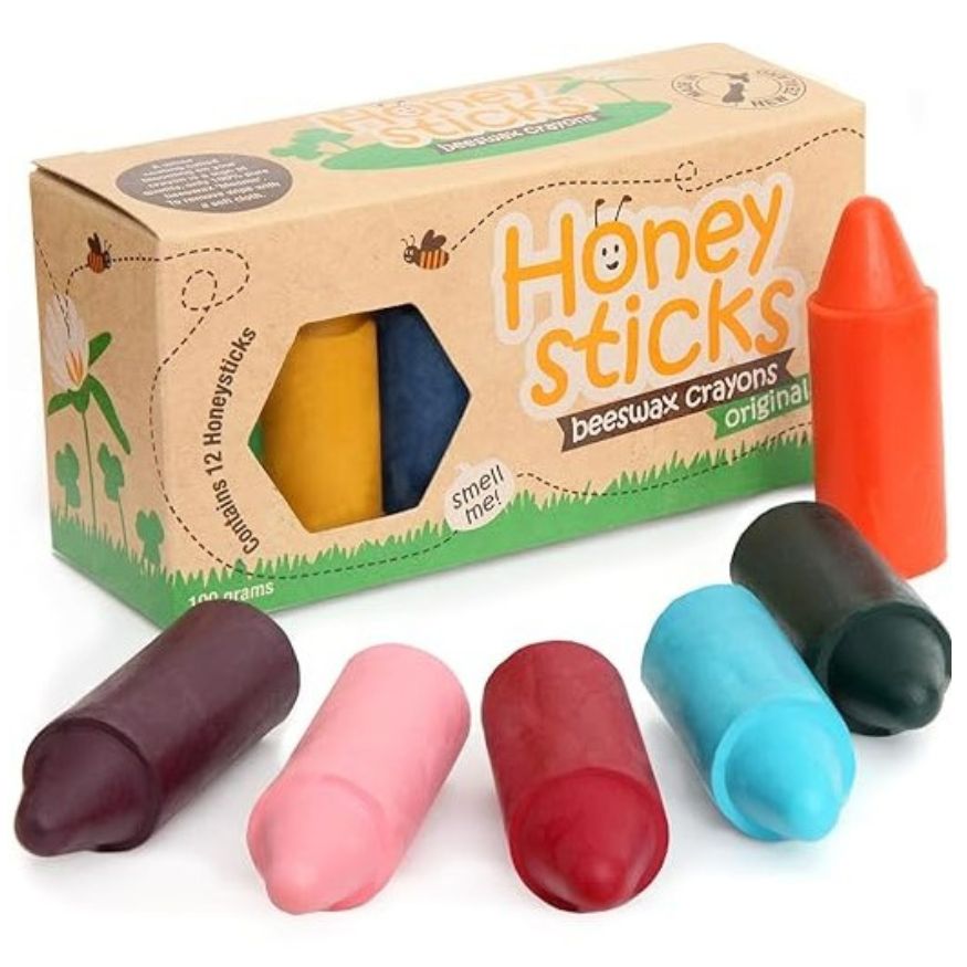 Honeysticks 100% Pure Beeswax Crayons (12 Pack) 