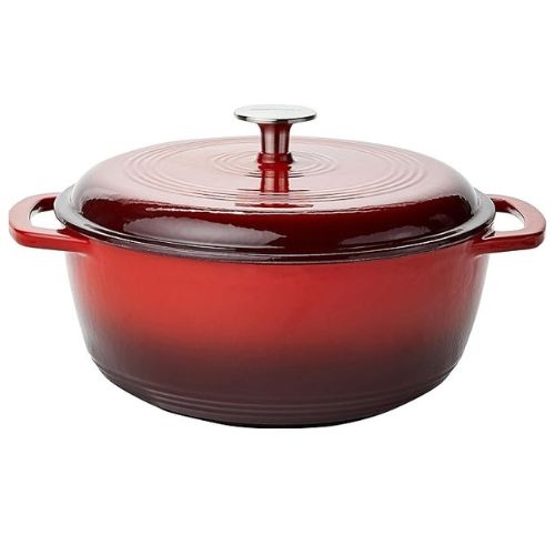 Amazon Basics Enameled Cast Iron Covered Round Dutch Oven, 4.1 L