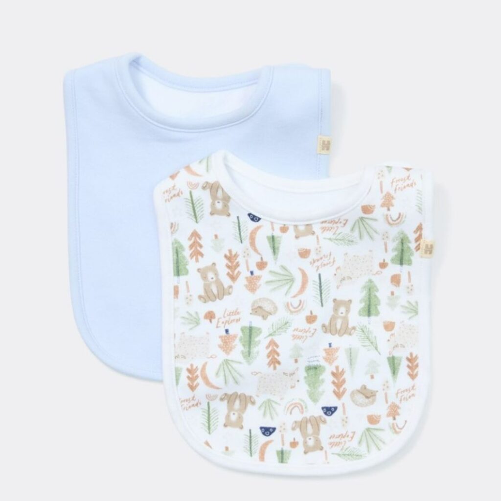 Huggies Babywear Organic Cotton Print Bibs 2 Pack