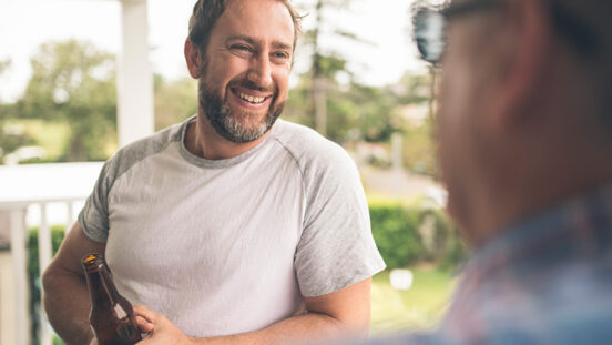 Man enjoying spending his time with his father