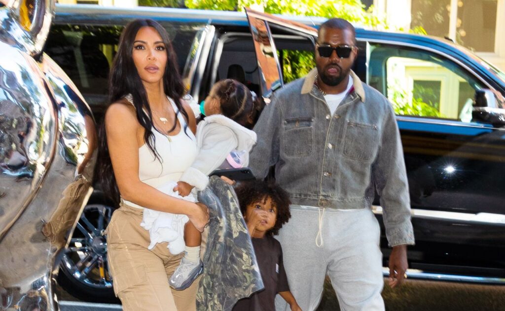 Kim Kardashian, Kanye West take their kids North West, Saint West, Chicago West, Psalm West on September 29, 2019 in New York City.