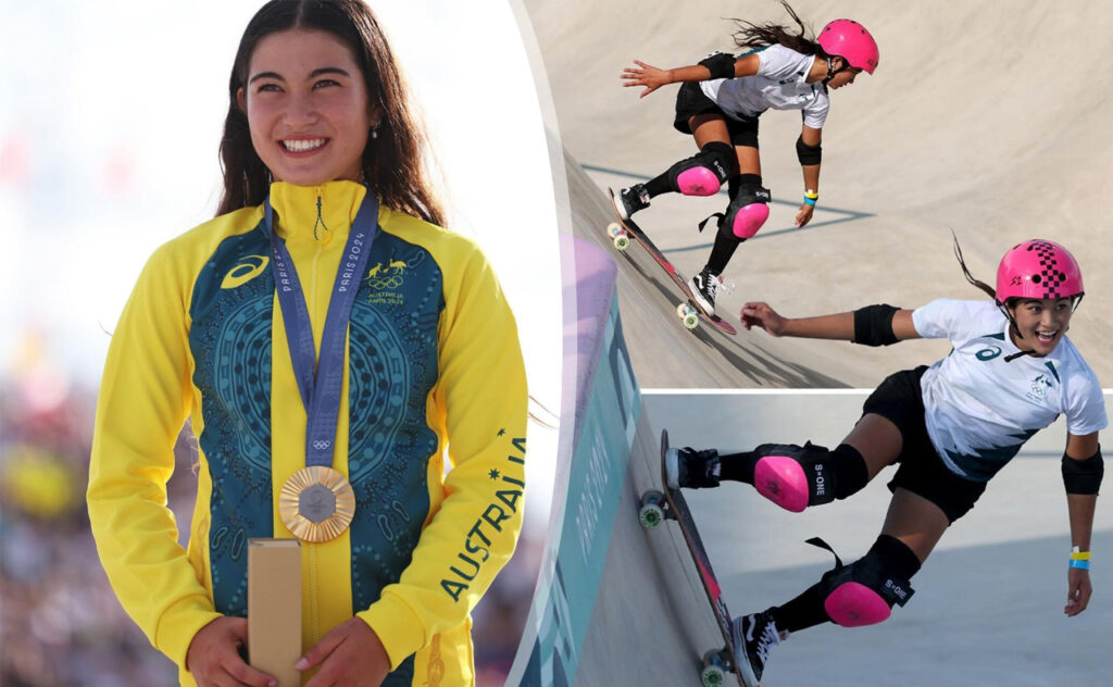 14yo Arisa Trew wins gold at skateboarding 2024 Paris olympics