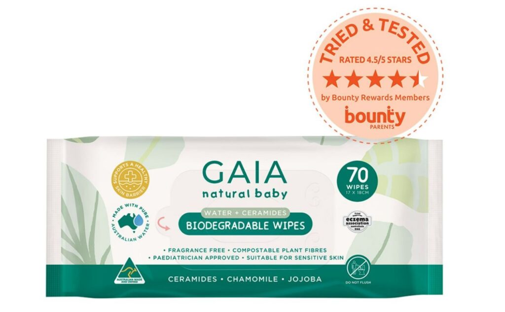 GAIA Natural Baby Biodegradable Water Wipes