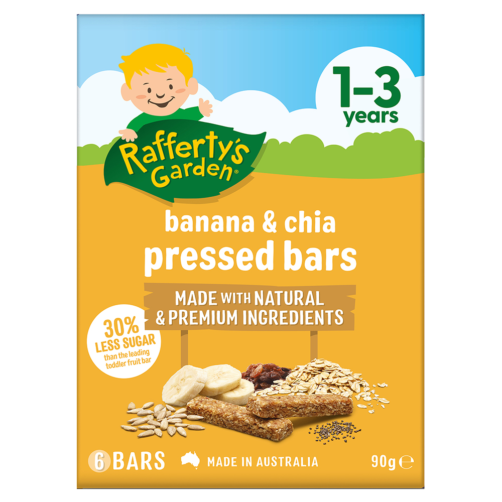 Rafferty's Garden 1-3Y Pressed Bars Banana & Chia product shot