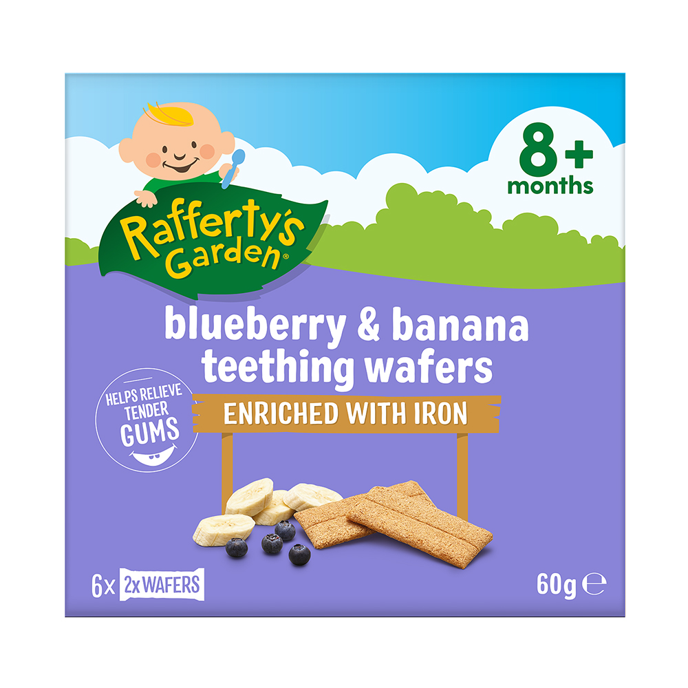 Rafferty's Garden 8M Teething Wafers Blueberry & Banana product shot